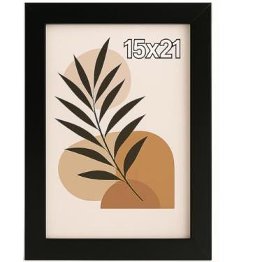 Imagem de Kit 3 Porta-Retratos 15x21 Moldura Madeira Preto com Vidro para Foto Decoração Sala Escritório Quarto Premium IMPORT&SHOP (3, 15 x 21)