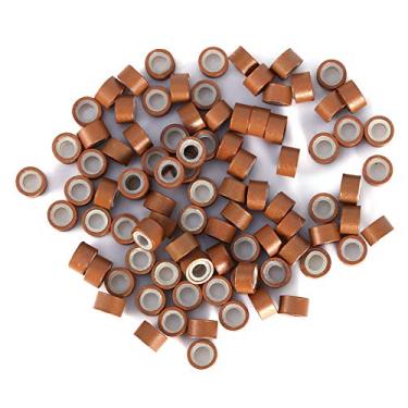 Imagem de Generic 500 Peças de Anéis de Extensão de Cabelo Forrados de Silicone de para Máximo Conforto e Fácil Aplicação para Estilistas e Salões de Beleza, Links de Cabelo de 5 Mm Em 5 Cores (marrom claro)