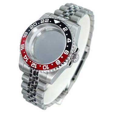 Imagem de FEIYASHI Caixa de relógio de mergulho de aço GMT de dois tons 200 m à prova d'água para movimento NH35/34/36/38 4R36 Miyota8215 ETA2824, Tampa inferior de vidro 2, For ETA2824 PT5000 Movement, Caixa