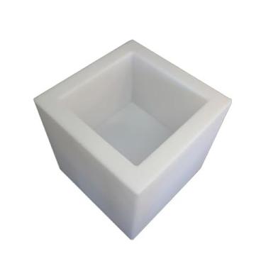 Imagem de Vaso de Flores com Iluminação LED, Controle Remoto, Plástico Polietileno, 25x31x31cm, Bivolt, Branco Multicolorido, para Áreas Internas e Externas