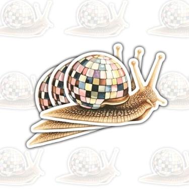 Imagem de 3 adesivos de caracol de tabuleiro de xadrez, adesivos de vinil de animais engraçados exclusivos para laptop, caderno, diário, garrafa de água, para-choque de carro, presente para adolescentes