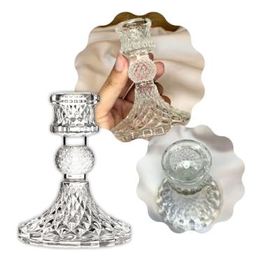 Imagem de Castiçal De Vidro Candelabro Decorativo Premium Alto Brilho E Elegante