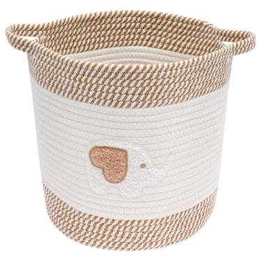 Imagem de Cestas de cobertor grandes, 29 x 29 cm, aparência fofa, cestas de armazenamento de brinquedos, cesta de armazenamento de corda de algodão para crianças, adequada para guardar brinquedos de pelúcia e