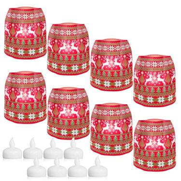 Imagem de MODGY Lanternas luminárias castiçais decorativas para ambientes internos e externos, lanternas para decoração de mesa central de casamento, pátio externo, com velas de LED flutuantes sem chama, veado