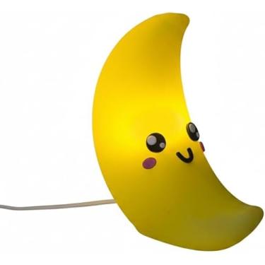 Imagem de Luminária Lua Super Cute Amarela Bivolt | Abajur de Mesa Infantil em Polietileno | Luz Noturna Decorativa Quarto Bebê e Criança | Max 10W LED