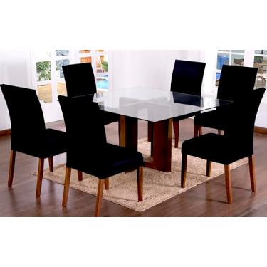 Imagem de Kit 6 Capas Protetoras para Cadeira, Malha 100% Poliéster, Liso, 40x40cm Assento, 42x47cm Encosto