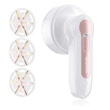 Imagem de Barbeador de tecido, removedor de fiapos, barbeador de fiapos com 3 lâminas substituíveis, barbeador de suéter, barbeador de roupas, removedor de bolinhas de tecido, barbeador de tecido recarregável