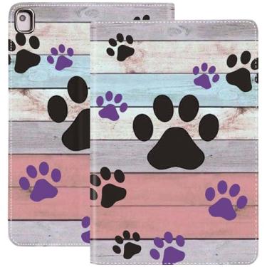 Imagem de Capa para iPad 10.2 9ª/8ª/7ª geração (modelo 2021/2020/2019) 10,2 polegadas, capa para iPad Air 3/10,5 polegadas Pro, capa inteligente de couro PU com suporte e despertar automático - pata de cachorro