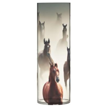 Imagem de JUZIHAI Vaso ofegante de cavalos para flores 9,9 cm x 30 cm Cilindro de plástico moderno vaso de flores para centro de mesa de casamento decoração de casa