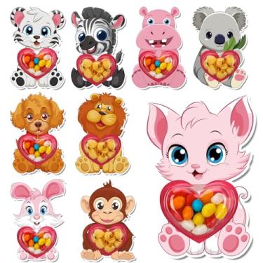 Imagem de Thboxes Cartões de Dia dos Namorados para Escola Infantil, Pacote com 36 Potes de Doces Conjunto de Cartões de Dia dos Namorados com Bolsas de Coqueteleira para Sala de Aula para Meninos Meninas