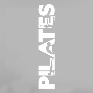 Imagem de Adesivo Para Palavra Pilates 2metros Por 38 Cm Branco
