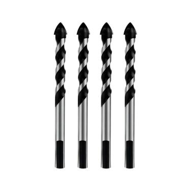 Imagem de Kit 4 Broca 8mm Multiuso Multimaterial Fura Tudo Vidro Porcelanato Cerâmica Madeira Concreto Multifuncional