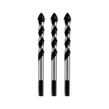 Imagem de Kit 3 Brocas 8mm Multiuso Multimaterial Fura Tudo Vidro Porcelanato Cerâmica Madeira Concreto Multifuncional