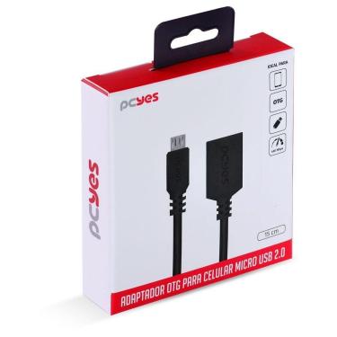 Imagem de Adaptador Otg Micro Usb P- Usb 2.0 15cm - Preto