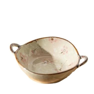 Imagem de 2 tigelas de sopa resistentes com alças seguras para forno, tigelas de sopa de cebola francesa, tigelas de macarrão profundas resistentes ao calor, utensílios de jantar para família, micro-ondas