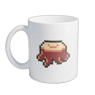 Imagem de Caneca Xícara de Café Porcelana 300ml Com Desenho Arte De Pixel Tronco De Árvore