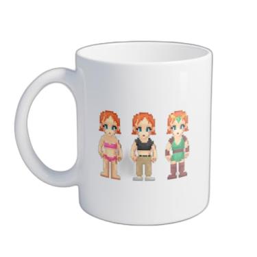 Imagem de Caneca Xícara de Café Porcelana 300ml Design Retro Bits Jogos