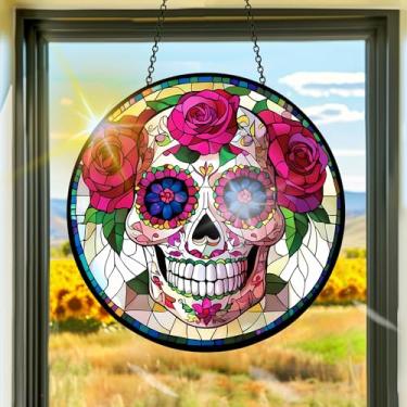 Imagem de Acrílico colorido apanhador de sol, decoração de janela suspensa, arte de parede de arco-íris, para sala de estar, quarto, varanda, decoração de jardim interno e externo 27 x 19 cm