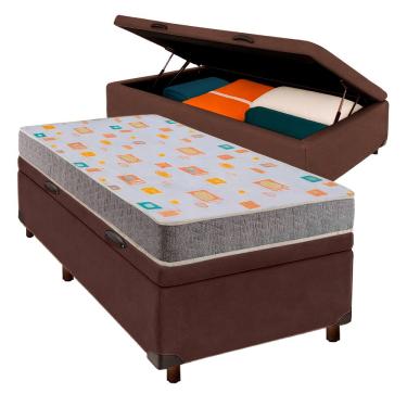 Imagem de Cama Box Bau Blindado Solteiro + Colchão D20 Inducol