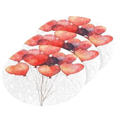 Imagem de Wassud Balões em forma de coração, esponjas, cozinha, polpa de madeira, louça, esponjas de lavar louça, panelas, utensílios de limpeza de casa de banho domésticos, pacote com 3