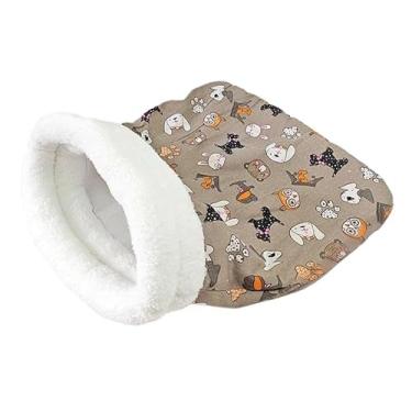 Imagem de EFDNK-HB Ninho aconchegante para animais de estimação para gatos e cães, saco de dormir para gatos, outono, inverno, com travesseiro, macio e fofo, camas de caverna (cinza)
