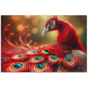 Imagem de Quebra-cabeças fofos de penas de pavão para adultos, 1000 peças, presentes de jogos de família, brinquedos para adultos, decoração de casa, arte