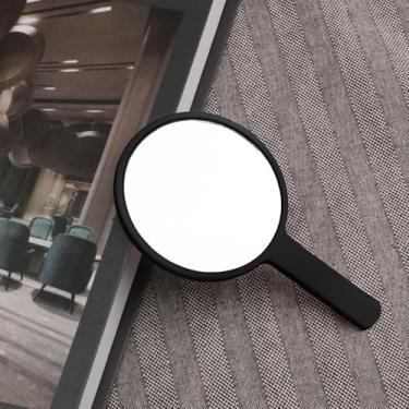 Imagem de Espelho portátil, espelho compacto com alça ajustável, mini espelho dobrável para maquiagem, espelho de mão profissional com orifício para pendurar, espelho portátil multiuso de viagem de um lado para