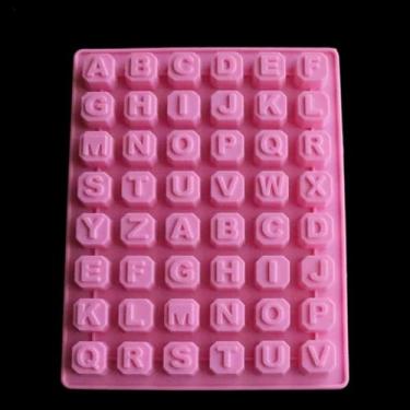 Imagem de GLOGLOW Molde para Bolo de Produtos de Panificação, Silicone de Qualidade Alimentar, 6,97 X 9,25 Polegadas, Resistente Ao Calor, Rosa/cinza, para Decoração de Bolos e Fabricação de Sabão Letras