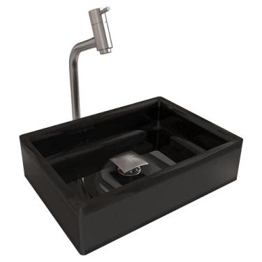 Imagem de Cuba Pia Banheiro Torino Torneira DL08 Valvula Inox Click - Loja DoceL