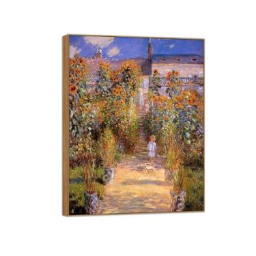 Imagem de Claude Monet Famosas Impressões em Tela de Parede Prontas para Pendurar no Jardim em V theuil 2-Quadro de Madeira para Decoração de Sala de Estar 80 x 105 cm 31 x 41 pol
