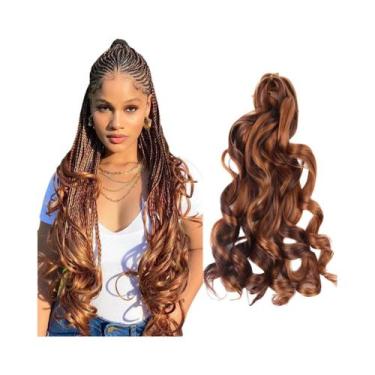 Imagem de Extensões De Cabelo Sintético Ombre Cacheado Francês Com Ondas Soltas 