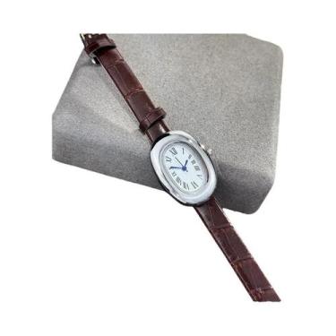 Imagem de Relógio De Pulso Feminino Oval Estilo Vintage Em Forma De Ovo Com Quar