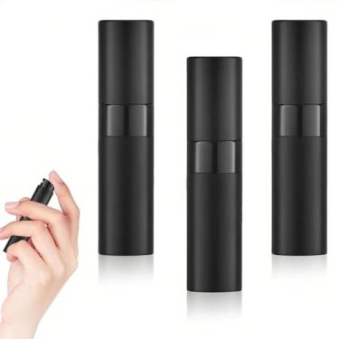 Imagem de Frasco atomizador de perfume de 8 ml para viagens (3 peças) dispensador de colônia vazio, pulverizador portátil (preto)