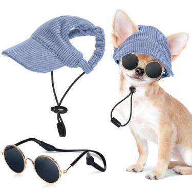 Imagem de Set de Sombrero y Gafas de Sol Jadive Azul para Perros Pequeños