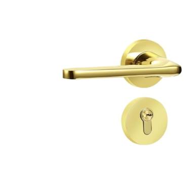 Imagem de VTGVVVTR Fechadura de porta de banheiro de liga de alumínio brilhante para uso doméstico, fechadura silenciosa para móveis (cobre magnético 58)