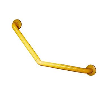 Imagem de CZCZC Barra de apoio angular, corrimão de banheira de banheiro em forma de L, corrimão de nylon de aço inoxidável, alça de segurança antiderrapante para vaso sanitário para crianças idosas, branco