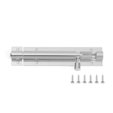 Imagem de Trava de porta de liga de alumínio de 2/3/4/5/6/20.3 cm para trava de trava de janela de torre de parafuso 1 peça (prata, 20 cm)