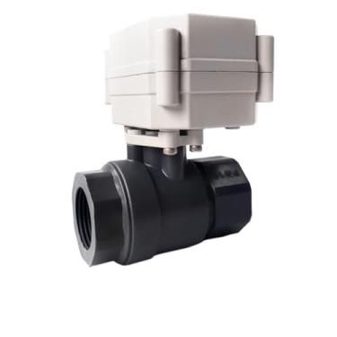 Imagem de Válvula de esfera elétrica de 1/2 polegada PVC AC/DC9-24V, 2 ou 3 fios de controle válvula de esfera elétrica com feedback de sinal 1 peça (rosca BSP, CR202 abertura normal)