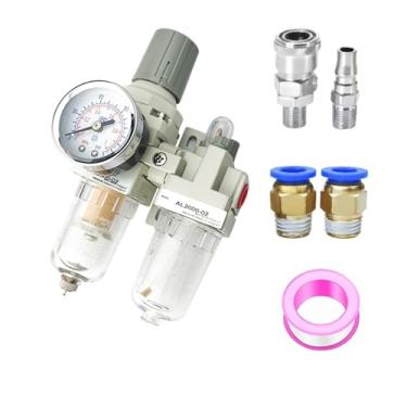 Imagem de AC2010-02 AC2010-02D Regulador Pneumático de Pressão de Ar Separador de Água Filtro Compressor Bomba de Drenagem Manual 1 Peça (Fibra, AC2010-02D)