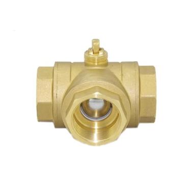 Imagem de Corpo de válvula de esfera de latão de rosca motorizada elétrica DN40 de 3 vias, 1 peça