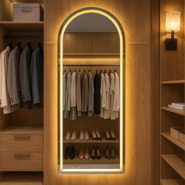 Imagem de Espelho De Corpo Inteiro Com LED Lopazzi 170x70cm Modelos Arqueado, Ov