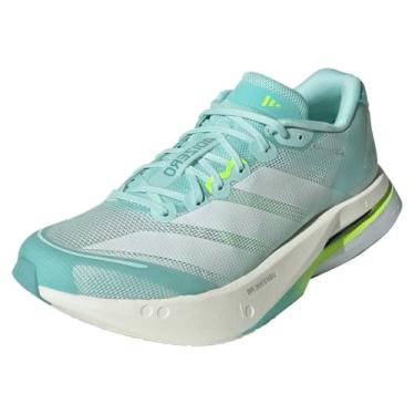 Imagem de adidas Tênis de corrida feminino Adizero Boston 13, Semiflash aqua/zero metálico/limão lúcido, 40