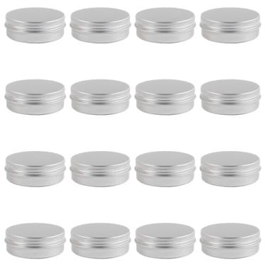 Imagem de ASUNFO 16 latas de alumínio redondas vazias com tampas, recipientes de 60 ml com tampas para especiarias, bálsamos de pomada, bálsamo de barba, produtos de higiene pessoal, cremes, maquiagem