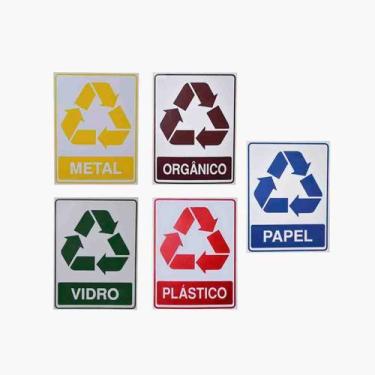 Imagem de 10 - Adesivos para Lixeiras - Lixo Reciclável Adesivo Resistente - 10 