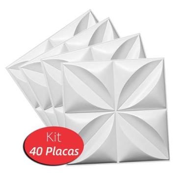 Imagem de 40 Placas Revestimento 3d Decorativas 0,5mm 50x50cm Pétalas - LuJP Dec