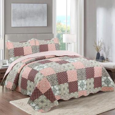 Imagem de Kit Cobre Leito Colcha Queen Boutik Dupla Face - Gabriela - Casa Show 