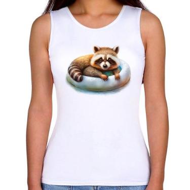 Imagem de Regata Feminina Panda Vermelho Relaxando Na Piscina - Foca na Moda, Br