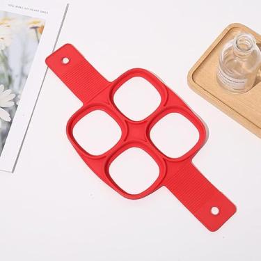 Imagem de 1 anel de panqueca de ovo de silicone, molde antiaderente para cozinhar sem esforço, adequado para café da manhã e brunch, acessório de cozinha - formato quadrado