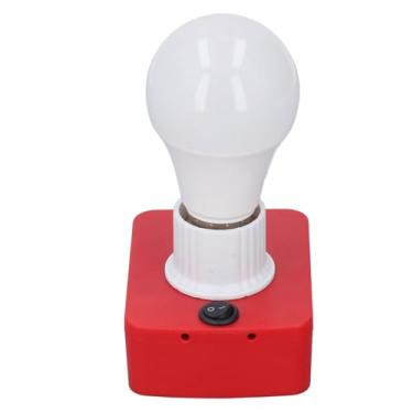 Imagem de Acouto Lâmpada LED E27 Com Adaptador de Bateria para Bateria de Lítio - Luz de Trabalho Brilhante de 700LM para Uso Interno e Externo