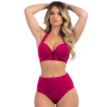 Imagem de Biquíni Meia Taça Com Bojo Sustentação E Calcinha Hot Pant - HYPE MODA